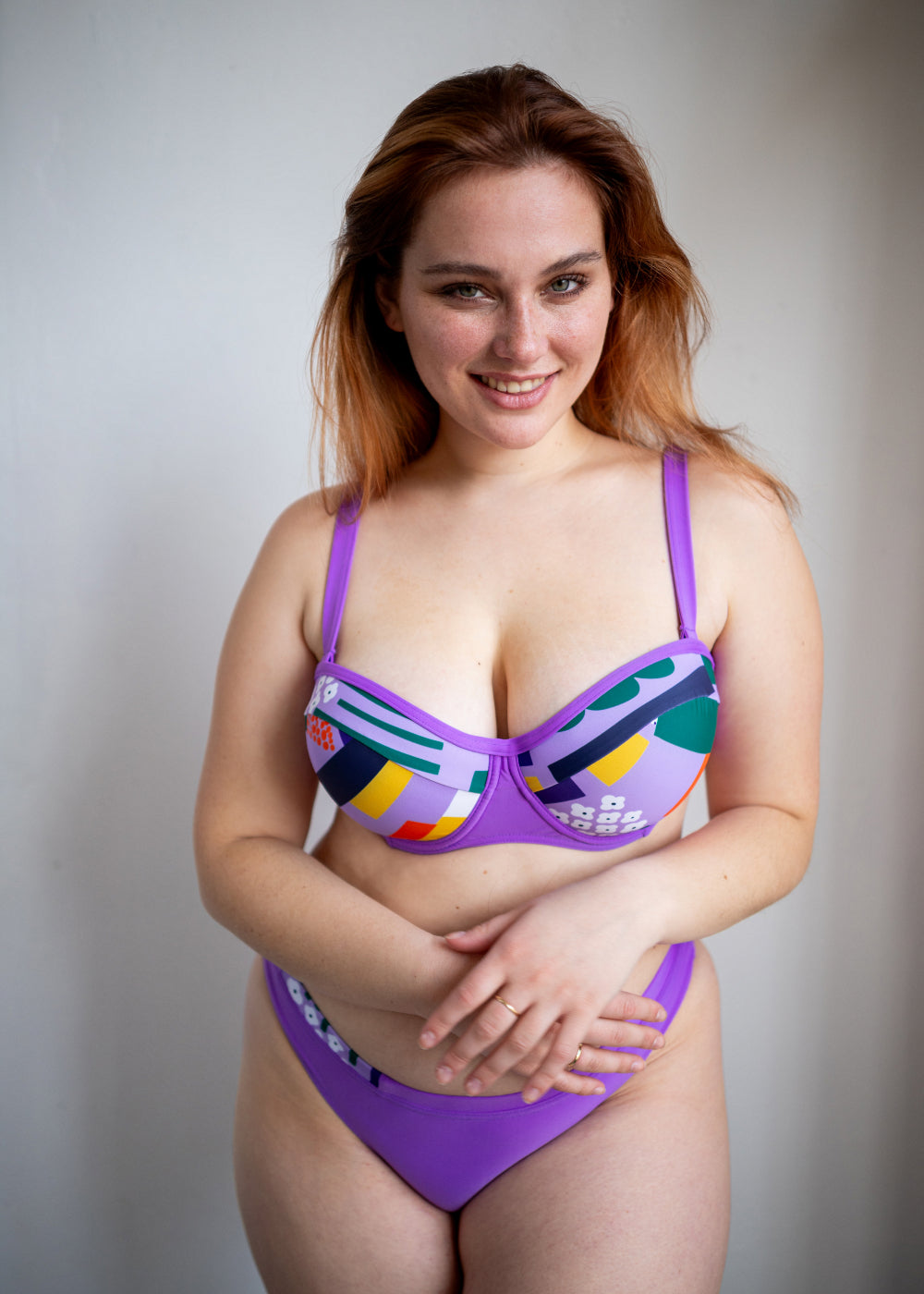 Dvoudílné plavky Flora Lila s košíčky