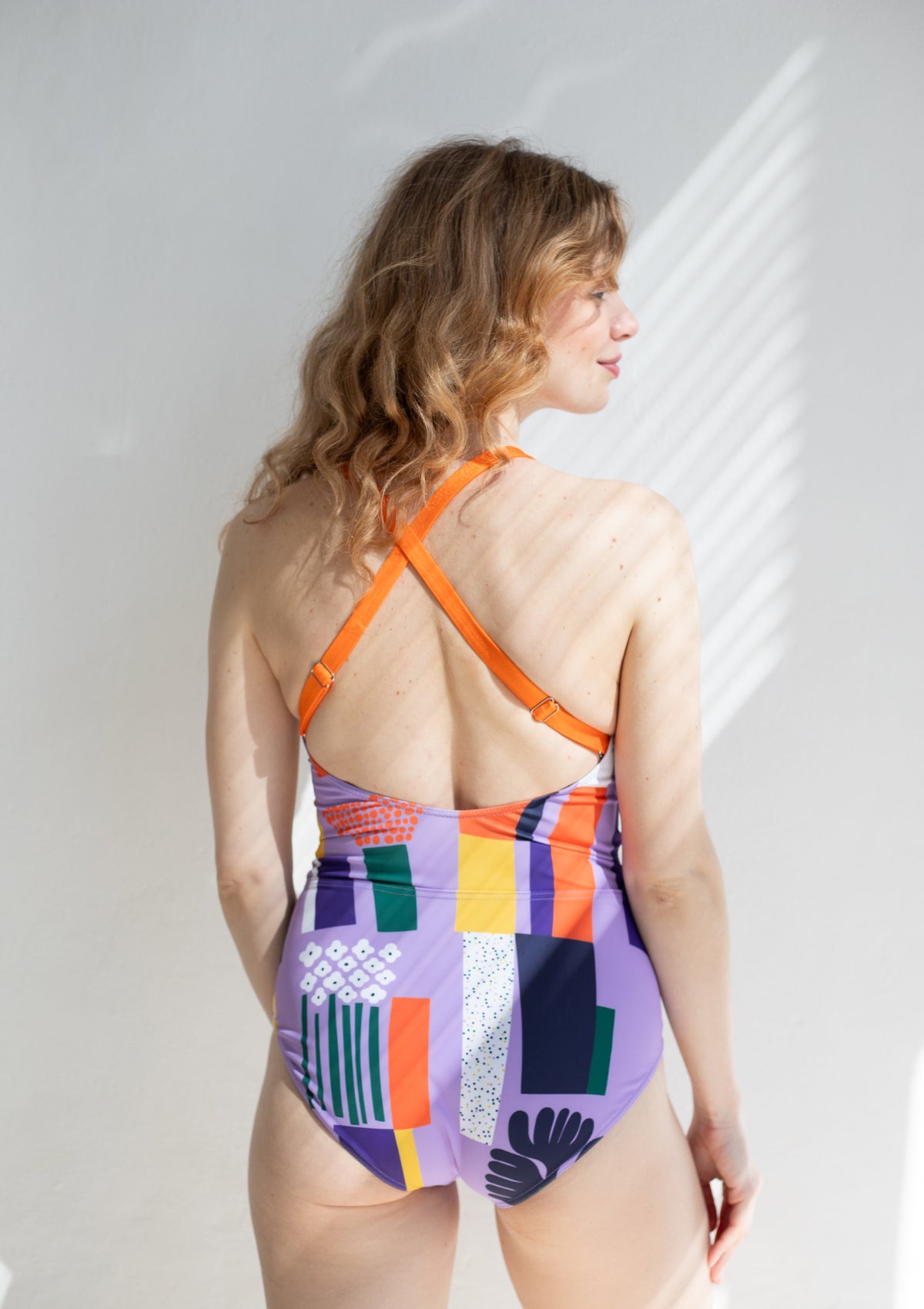 Jednodílné plavky Basic Flora Lila