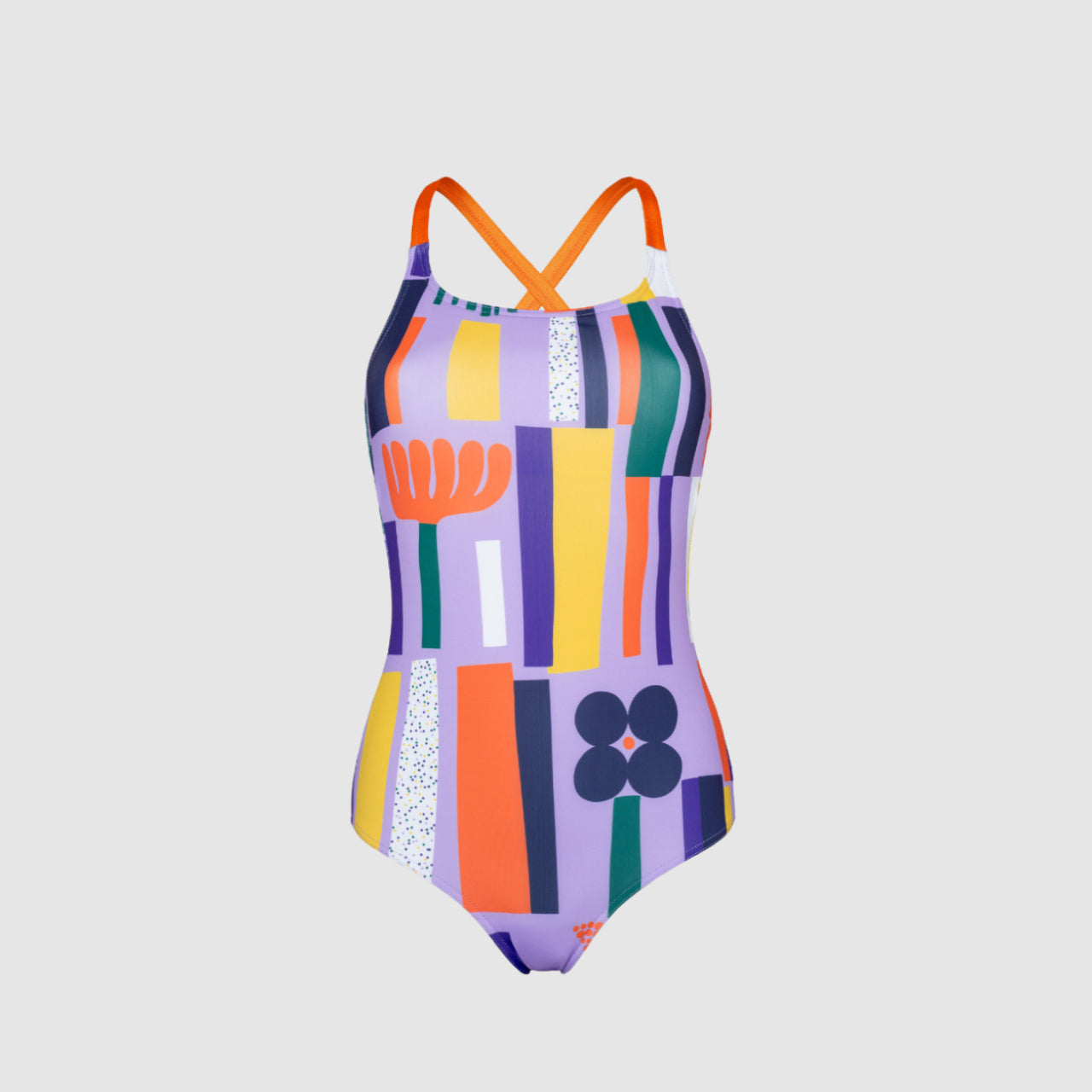 Jednodílné plavky Basic Flora Lila