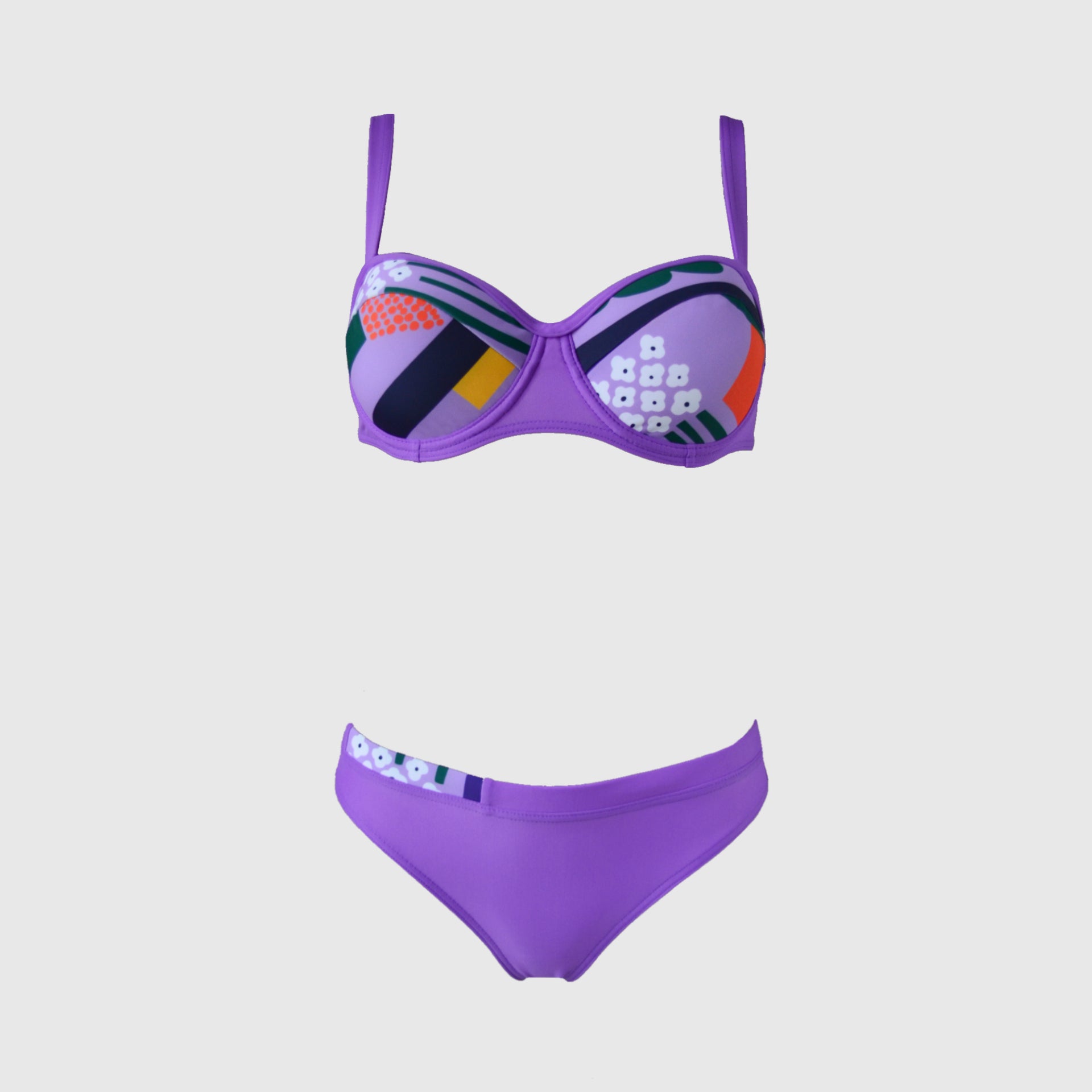 Dvoudílné plavky Flora Lila s košíčky