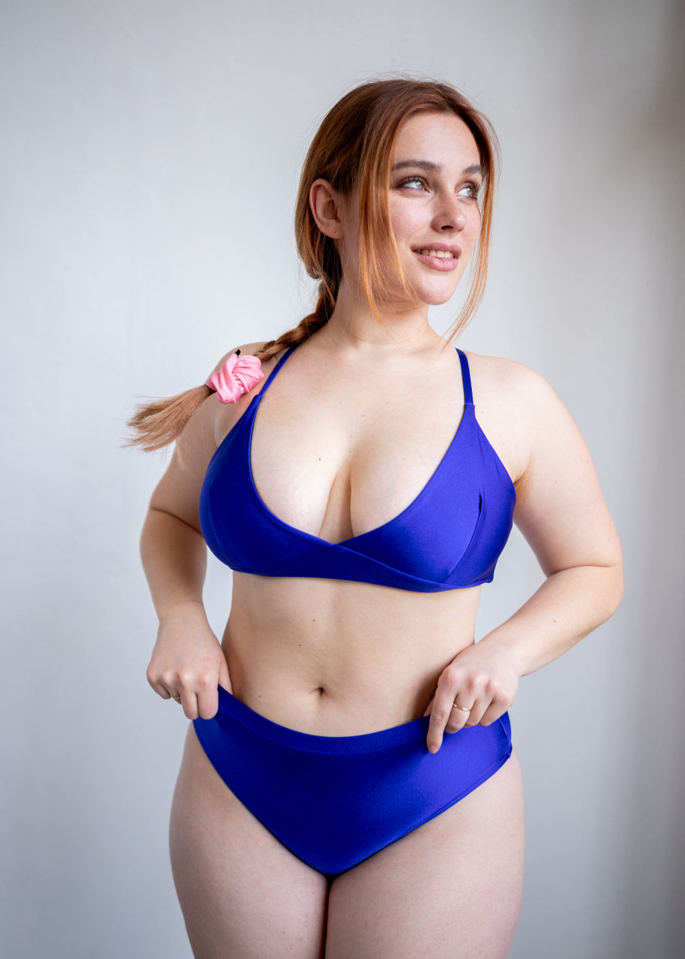 Bikini Bottom Donna High Waist Blue