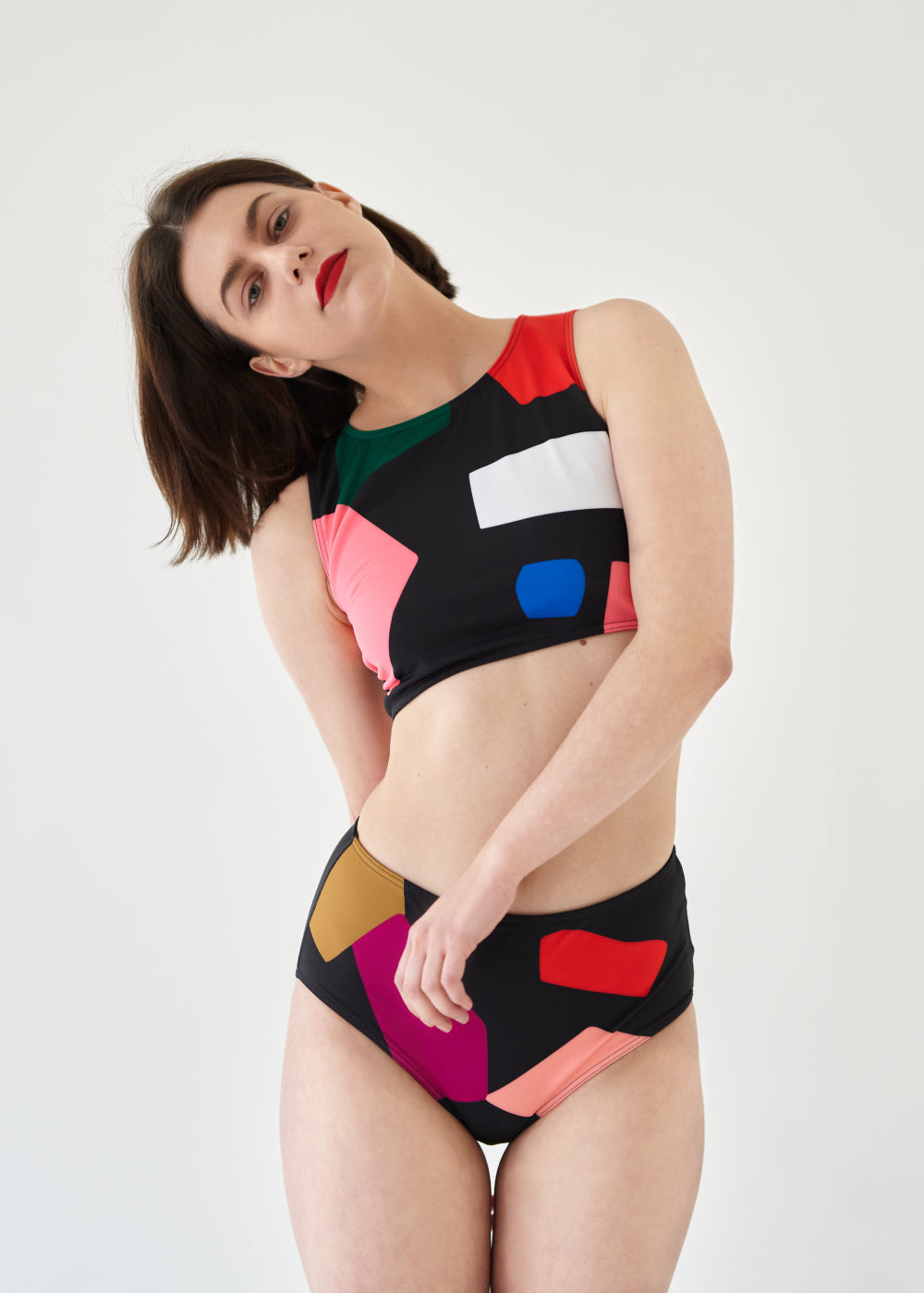 Bikini Bottom Donna High Waist Fuchsia