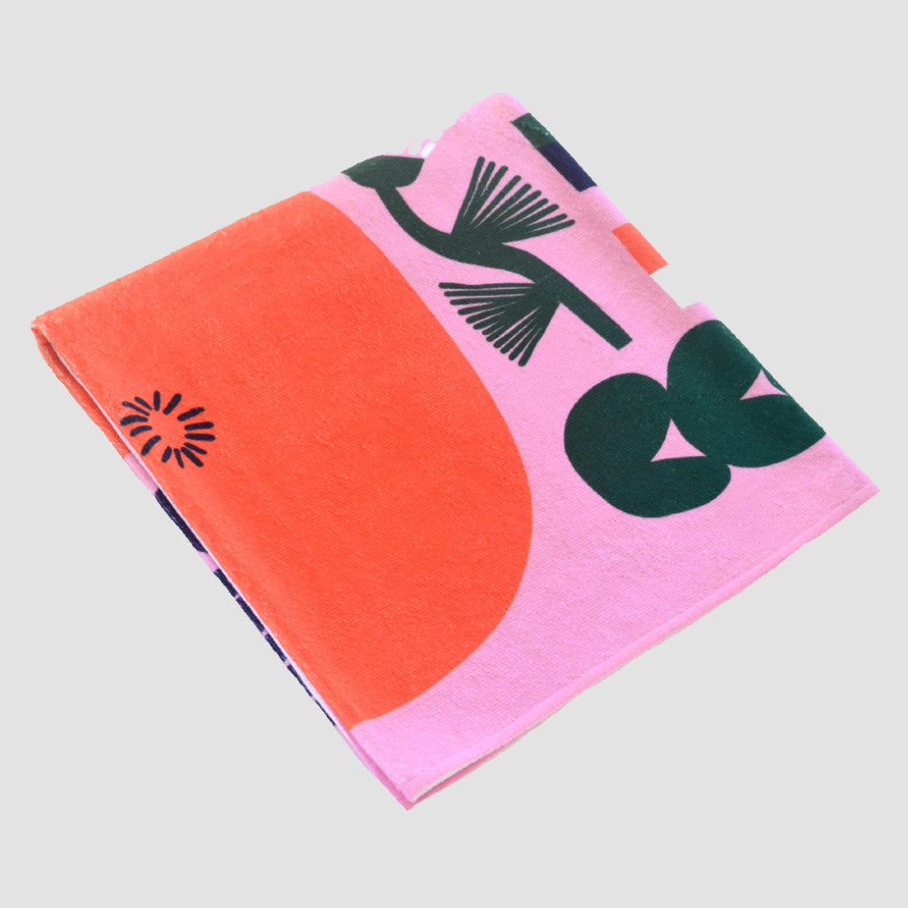 Towel Flora Pink