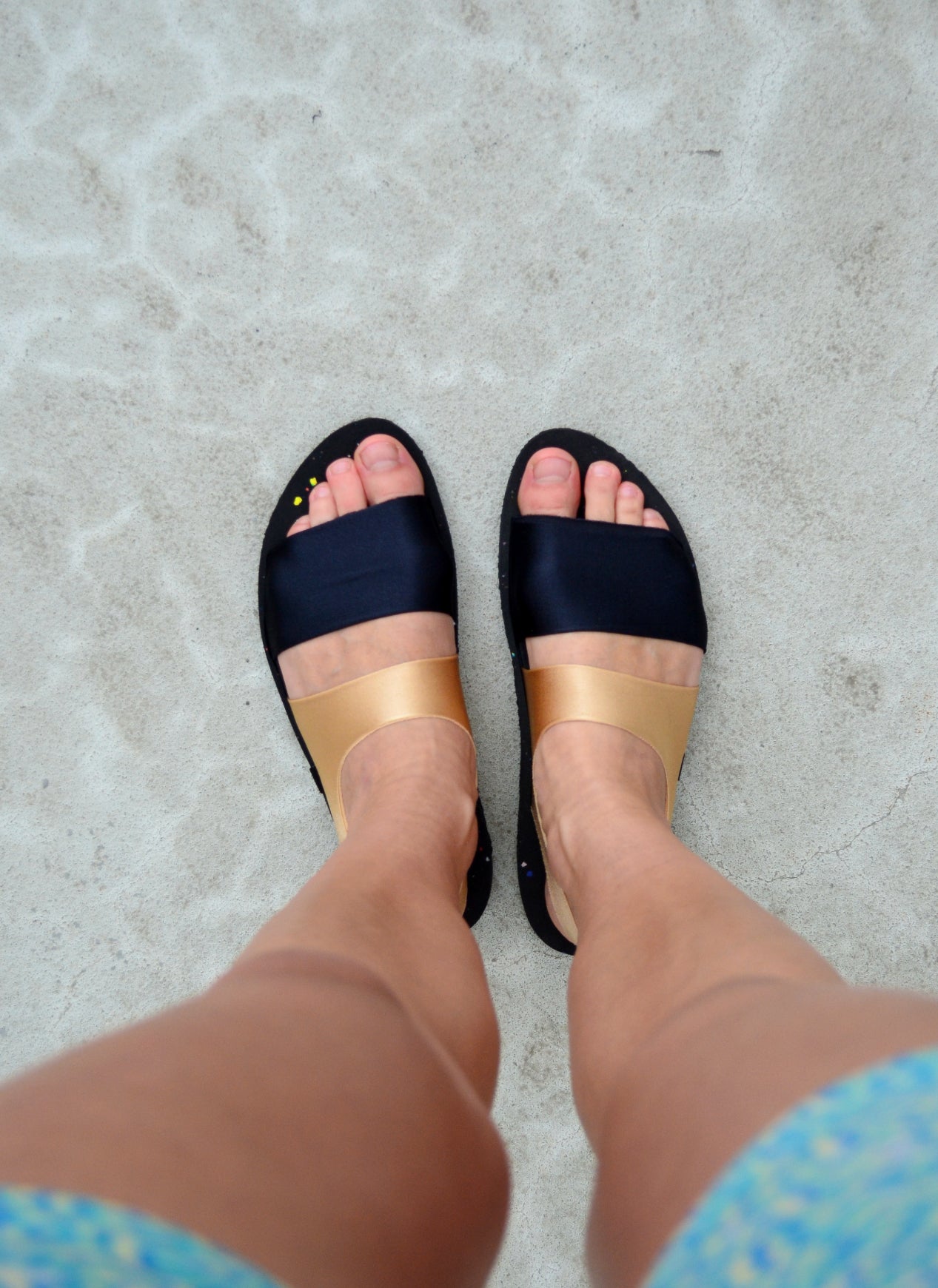 Plove Light Black two-piece sandals