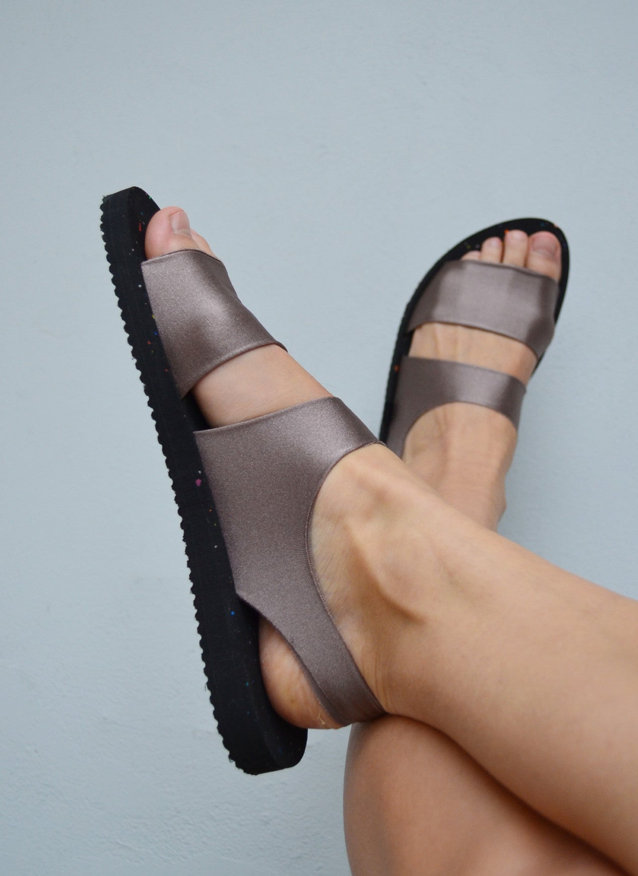 Plove Light Black two-piece sandals