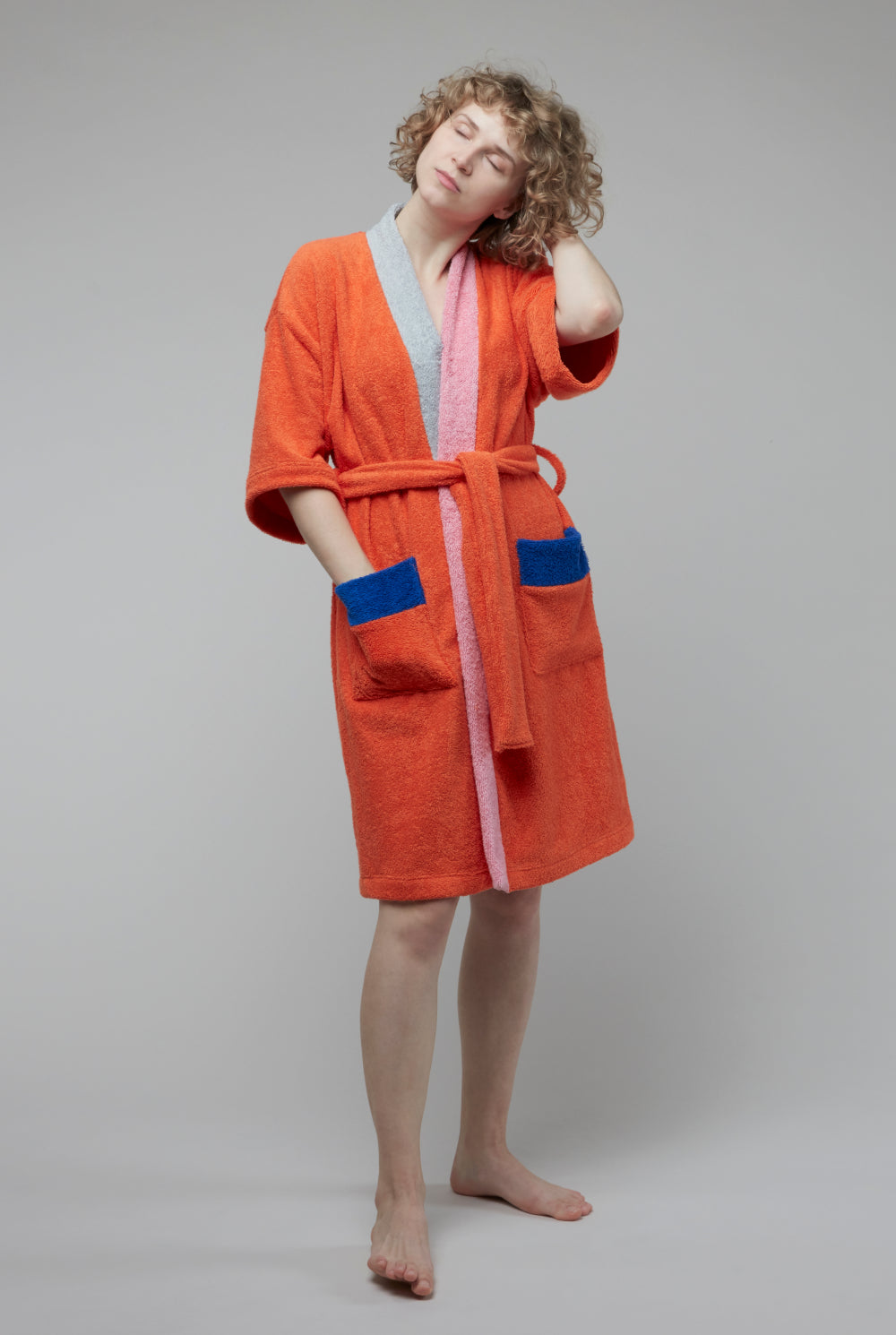 Bathrobe Home Red Orange